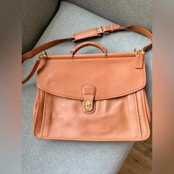 Vintage COACH Vintage 2way Briefcase Hand Bag Business K9Z 5266 Leather Brown - Picture 7 of 14